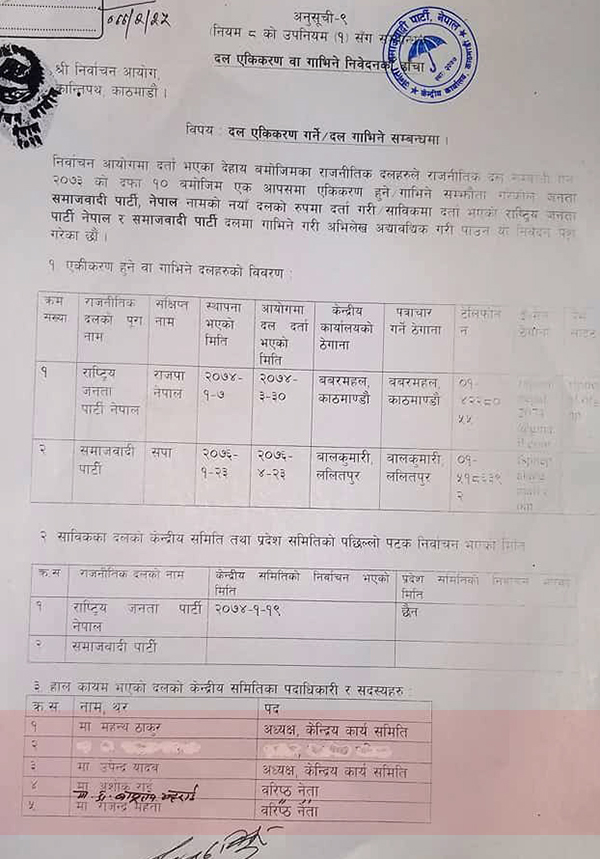 निर्वाचन आयोगमा बुझाइएको निवेदनमा डा. भट्टराइको नाममा टिपेक्स